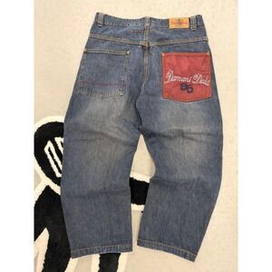 Vintage Damani Dada Supreme Baggy Jeans 34x24 90s Hip Hop Streetwear Blue Denim